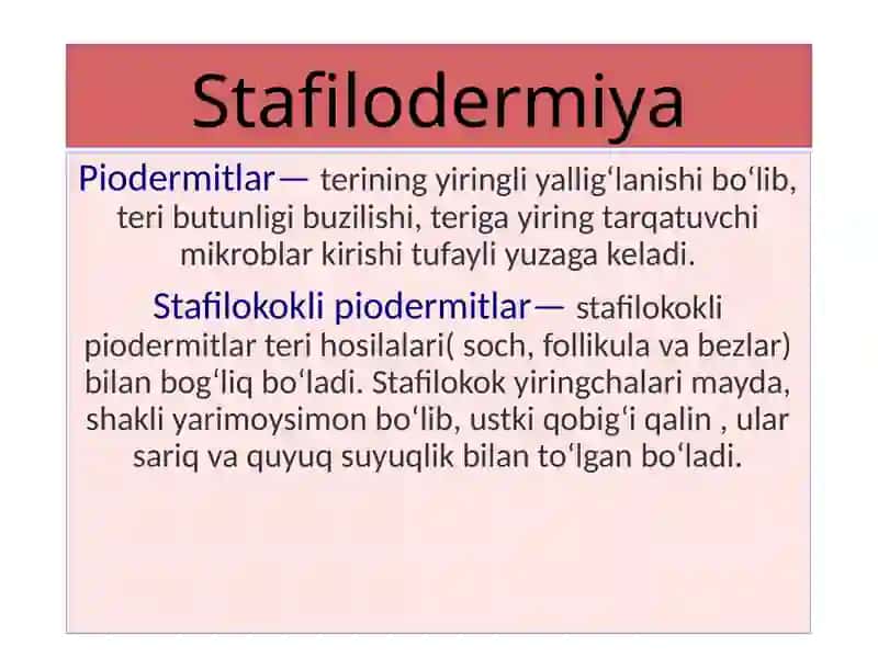 Stafilodermiya 2