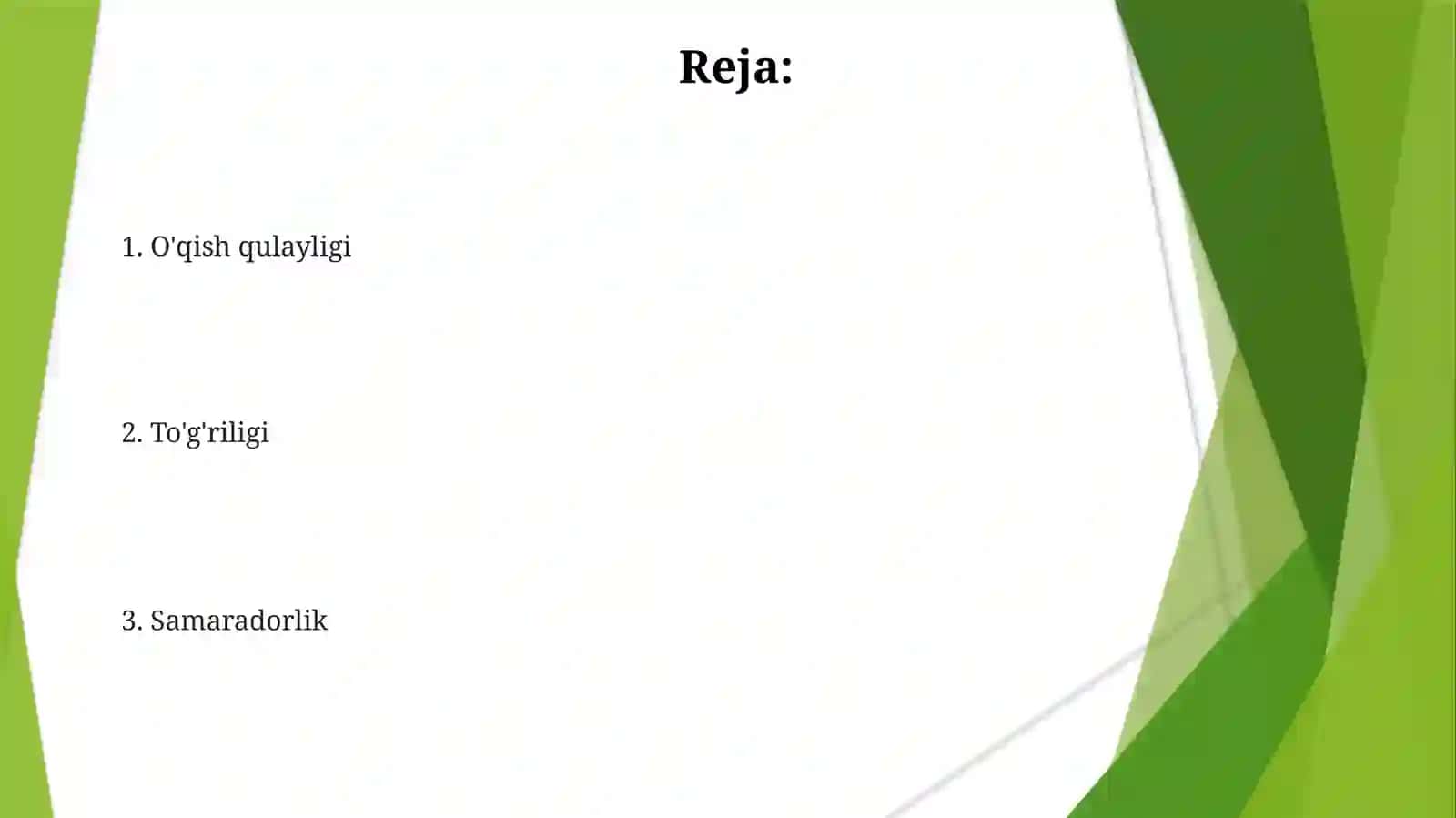 Algoritmlarning turli xossalari 2