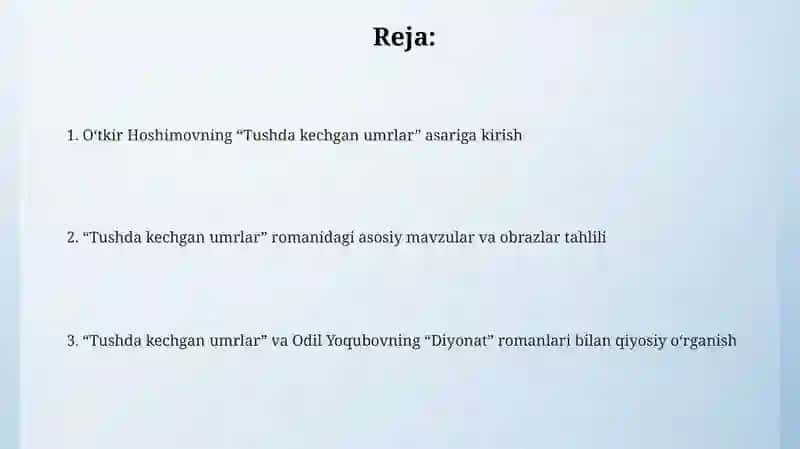 Tushda kechgan umrlar 2