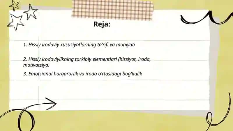 Hissiy irodaviy xususiyatlar 2