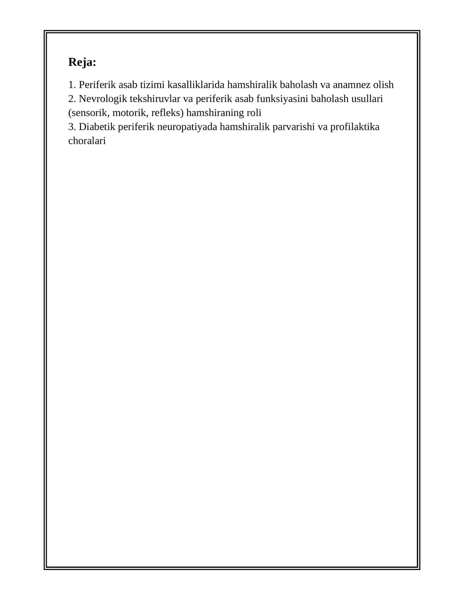 PERIFERIK ASAB TIZIMI KASALLIKLARIDA HAMSHIRALIK PARVARISHI 2