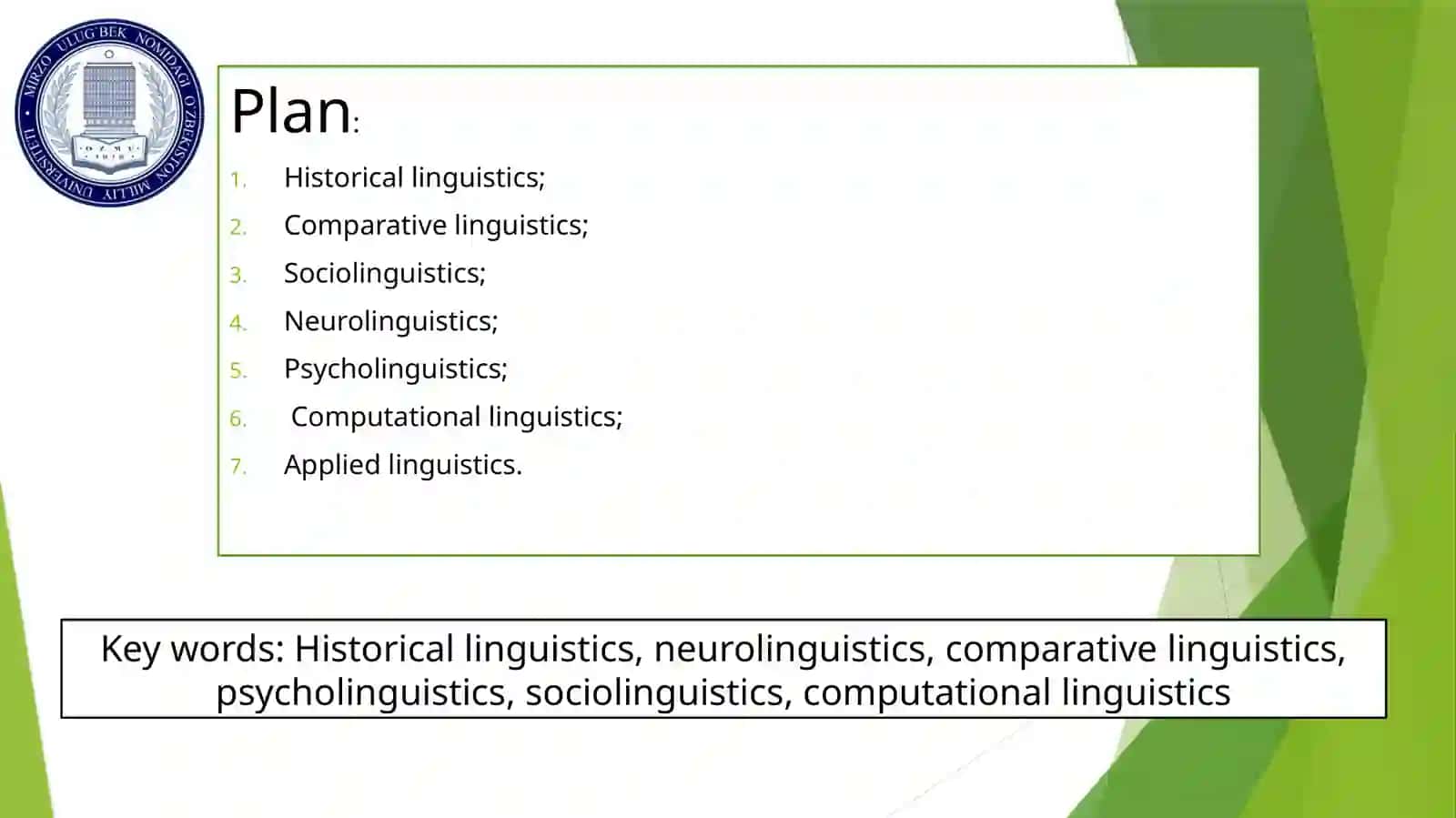 Modern fields of linguistics 2