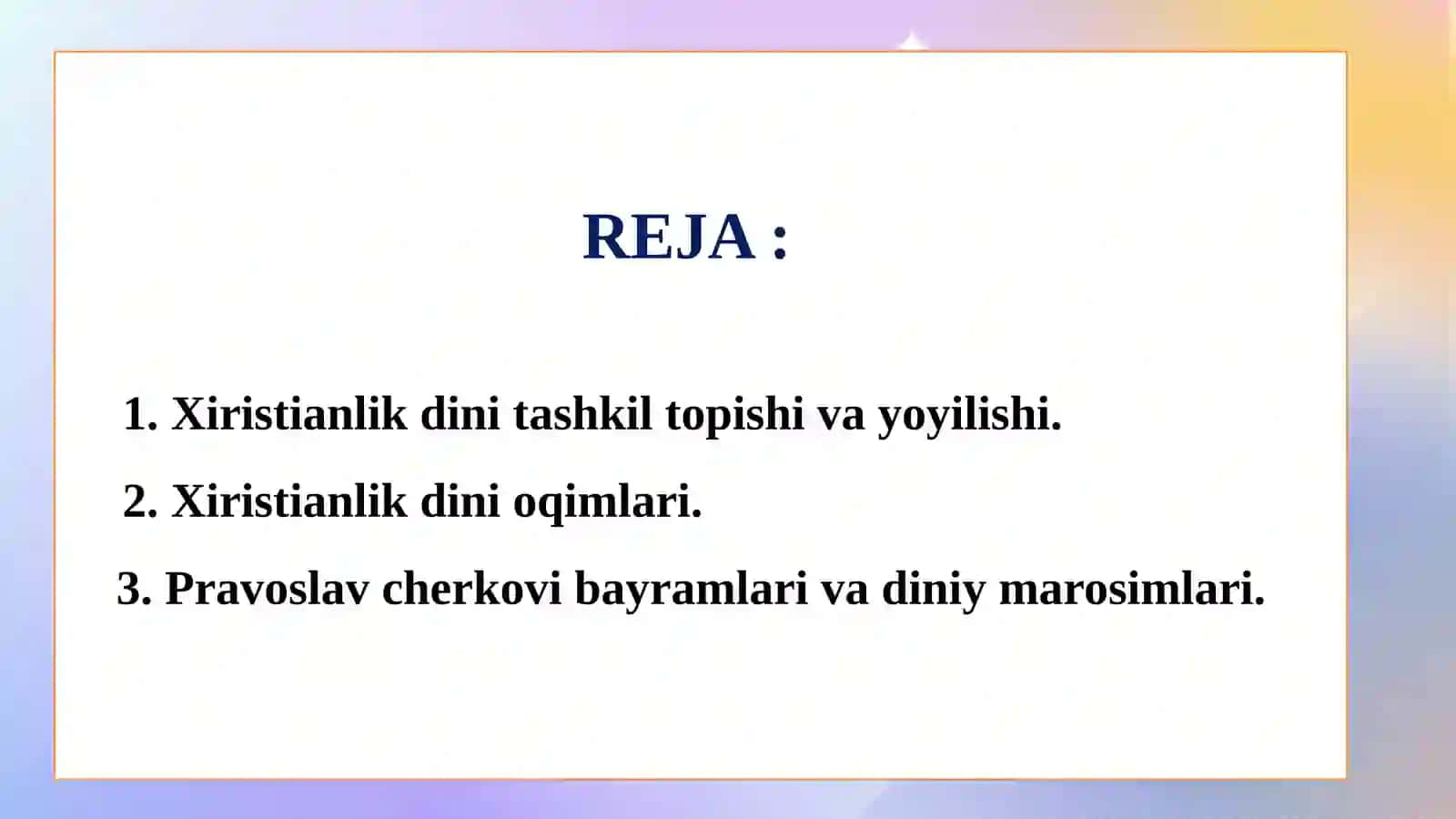 Xristianlinlik dinining pravoslav mazhabi 2