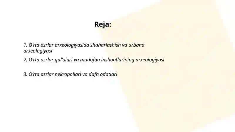 Oʻrta asirlar arxelogiyasi 2