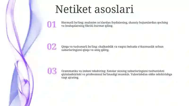 Tarmoq Odob Axloqi (Infoetika) 2