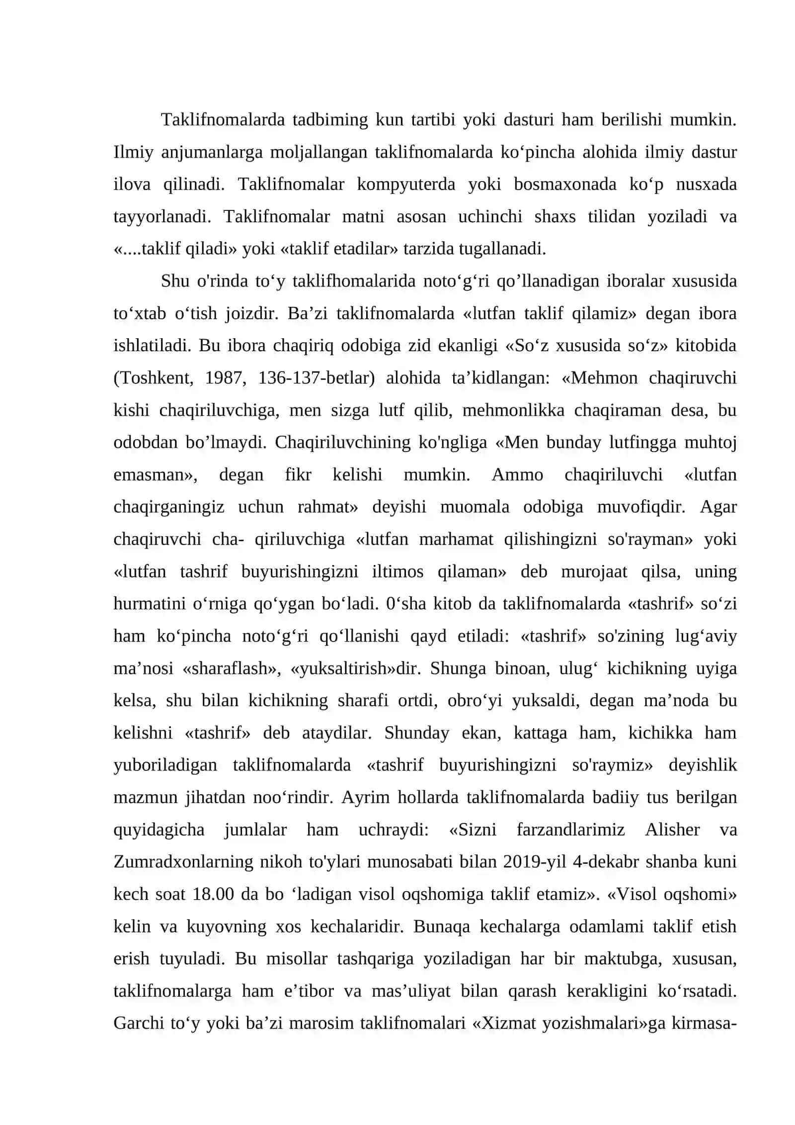 Xizmat hujjatlari: taklifnoma, telegramma 2