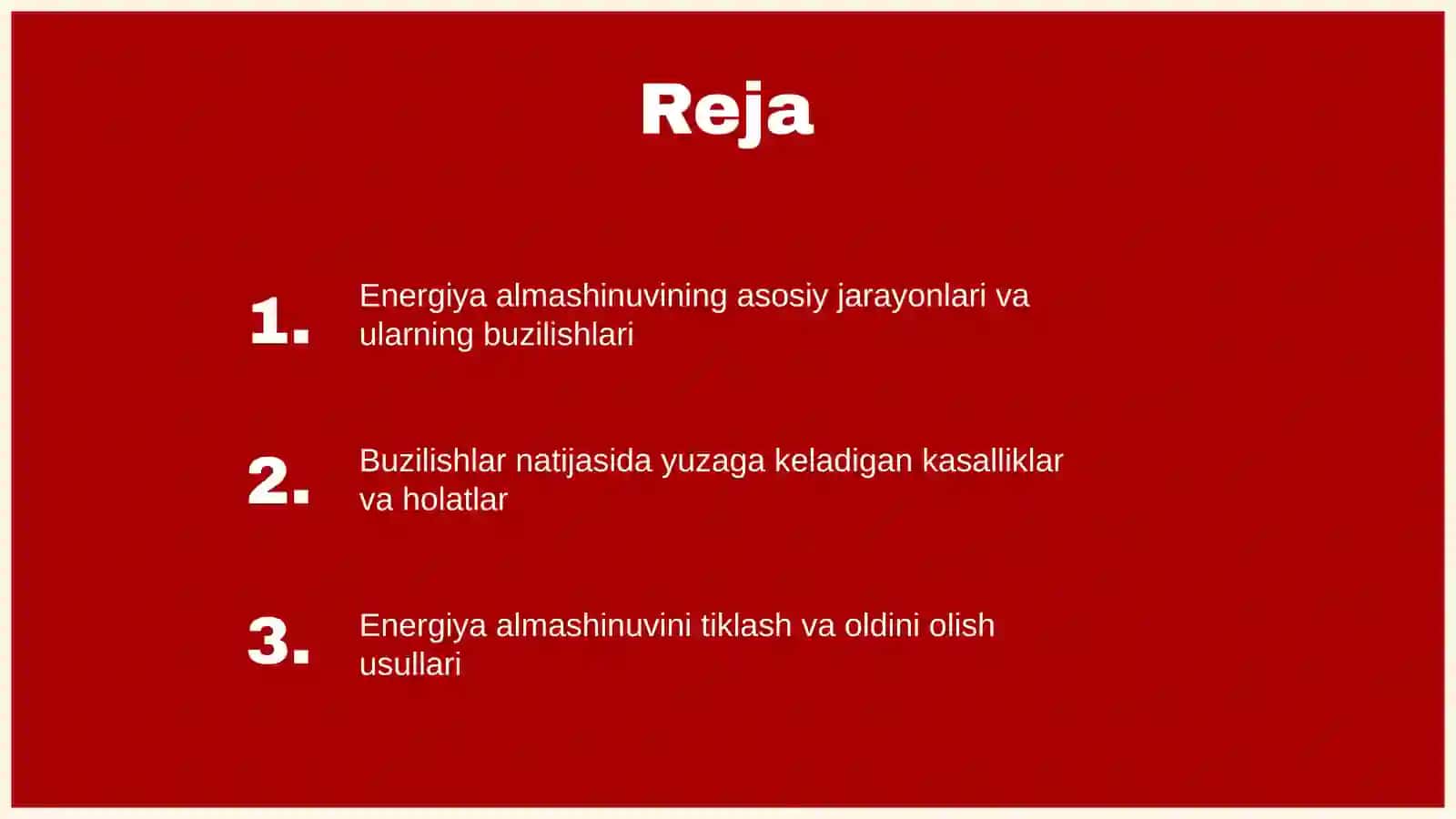 Energiya almashinuvining buzilishlari 2