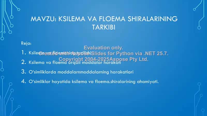 Ksilema va floema shiralarining tarkibi 2