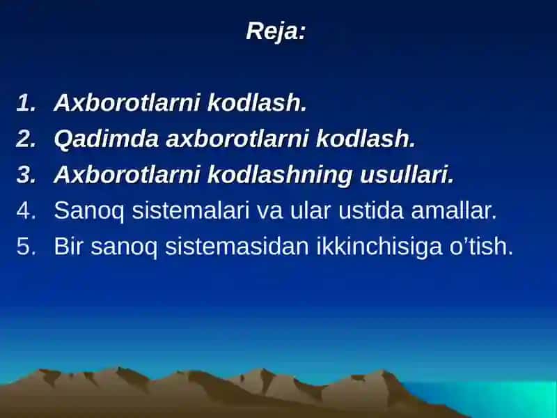 Kompyuterda axborotni ifodalash 2