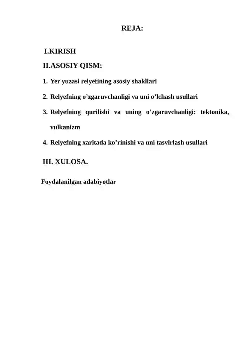 Yer yuzasi relyefining asosiy shakllari 2