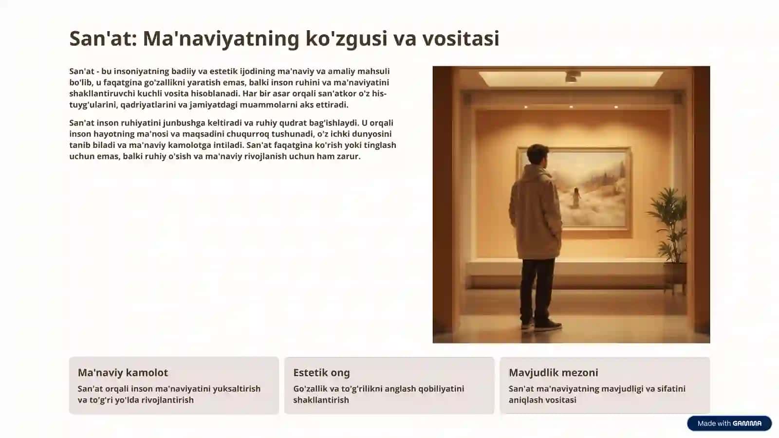 San'at: Ma'naviyatning ko'zgusi va vositasi 2