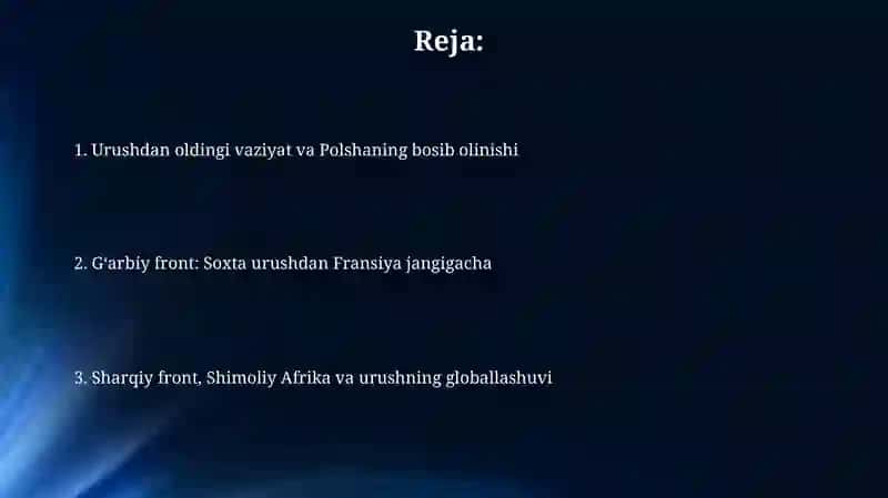 Ikkinchi jahon urushining birinchi davri 2