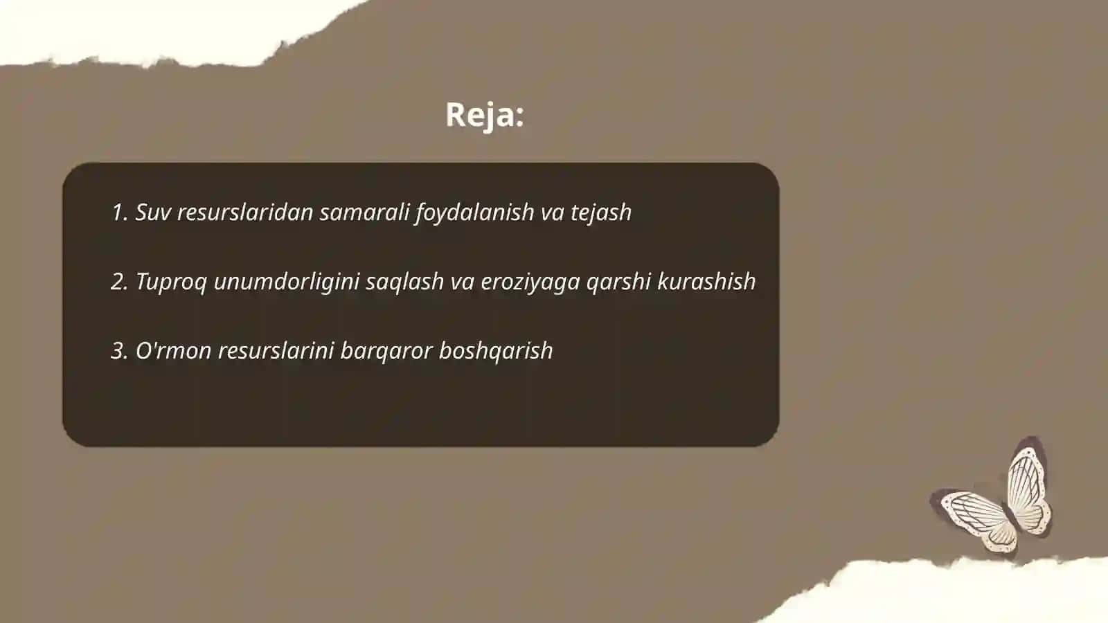 Tabiiy resurslardan oqilona foydalanish 2