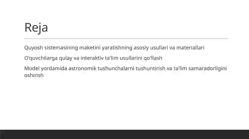 Quyosh sistemasining maketini yaratish 2