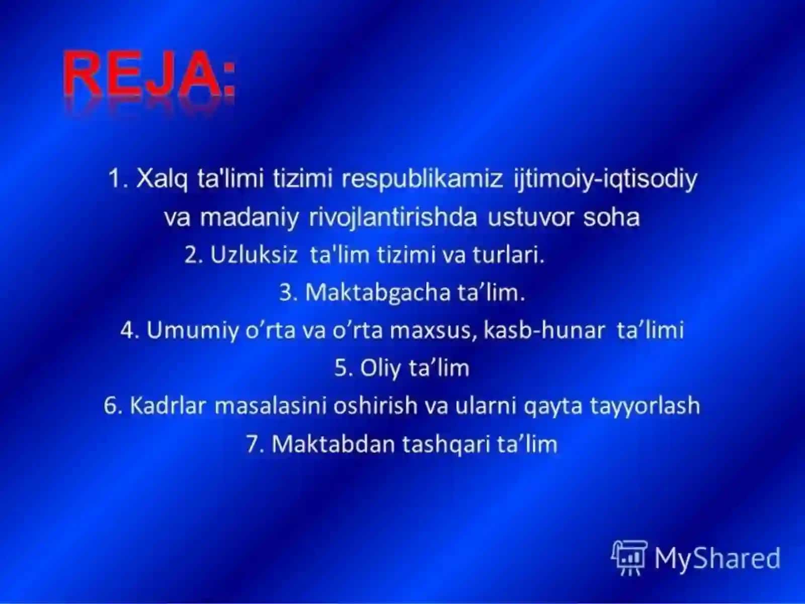 O`zbekistonda ta'lim tizimi 2