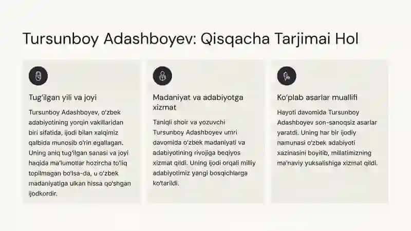 Tursunboy Adashboyev Hayoti va Ijodi 2