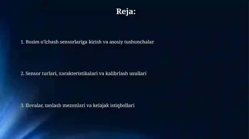 Bosimni o'lchash datchiklari 2