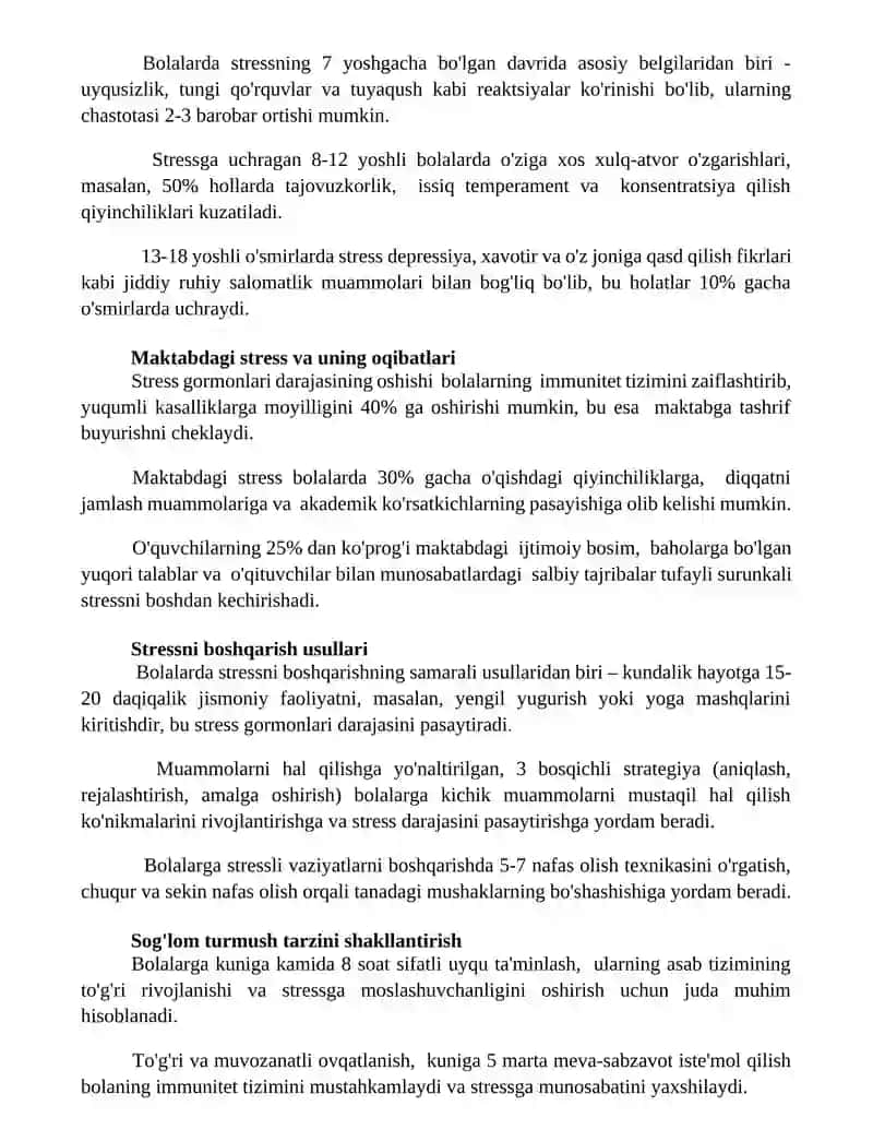 Stressning xulq-atvorga ta'siri 2