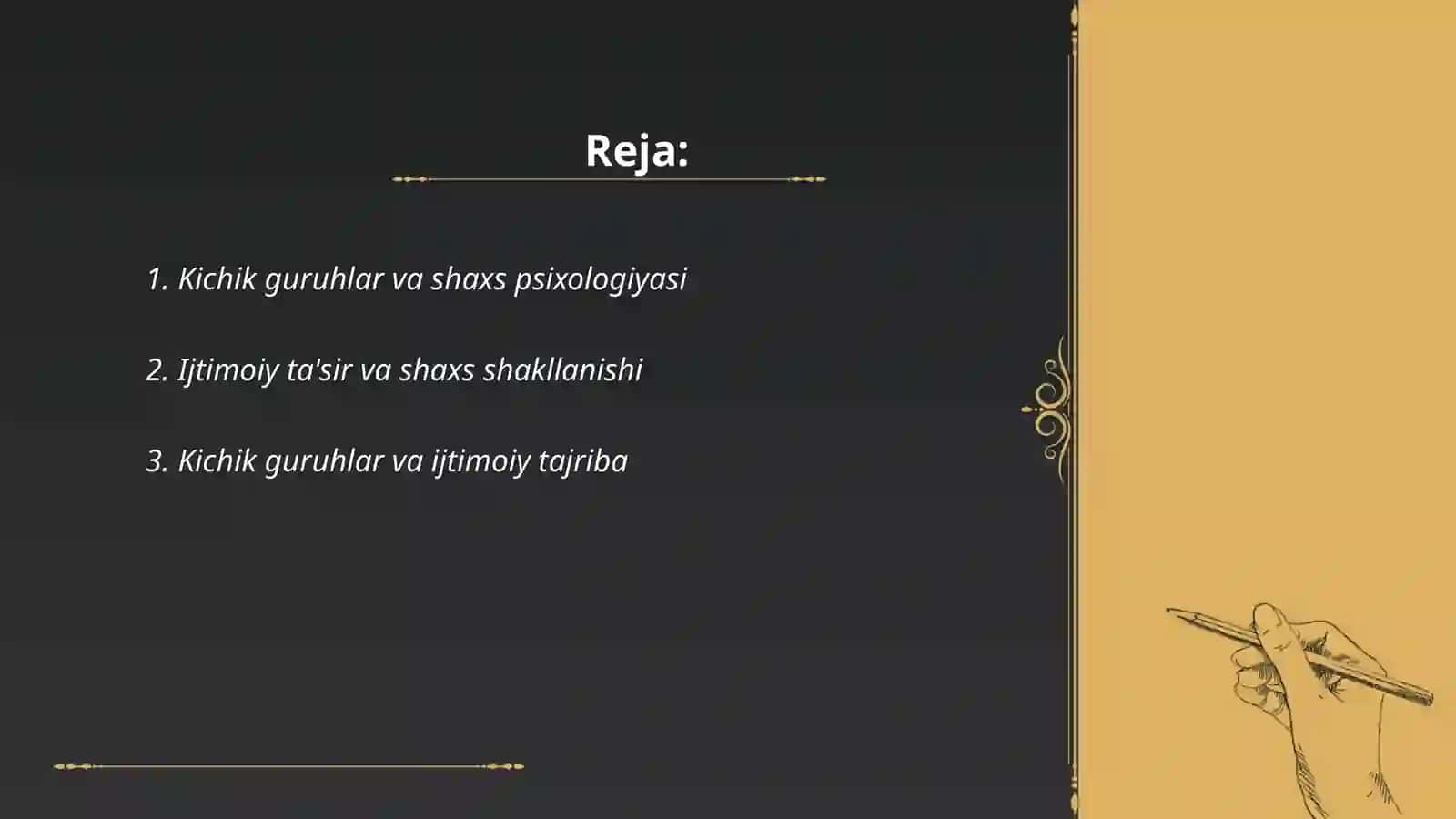 Kichik guruhlar va shaxs psixologiyasi 2
