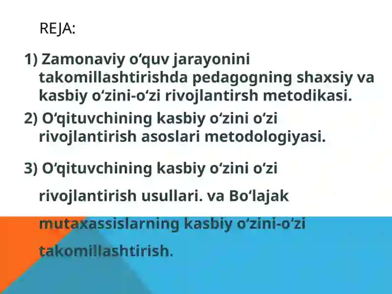 Pedagogning o‘zini o‘ziga rivojlantirish - uzluksiz jarayon sifatida 2