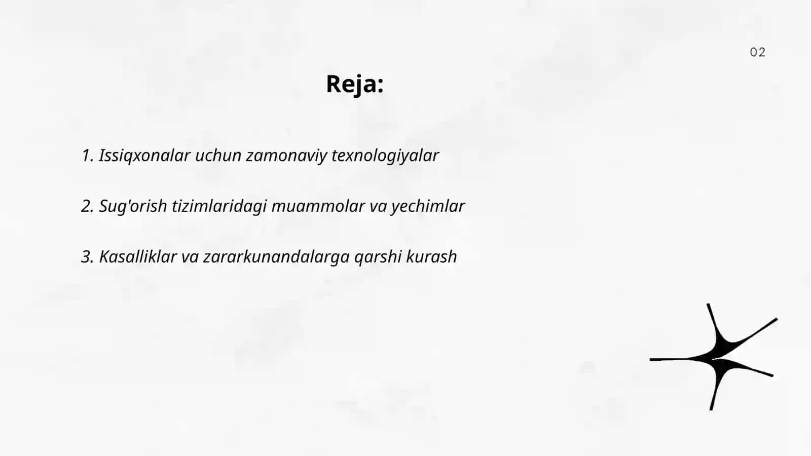 Issiqxonalar uchun zamonaviy texnologiyalar 2