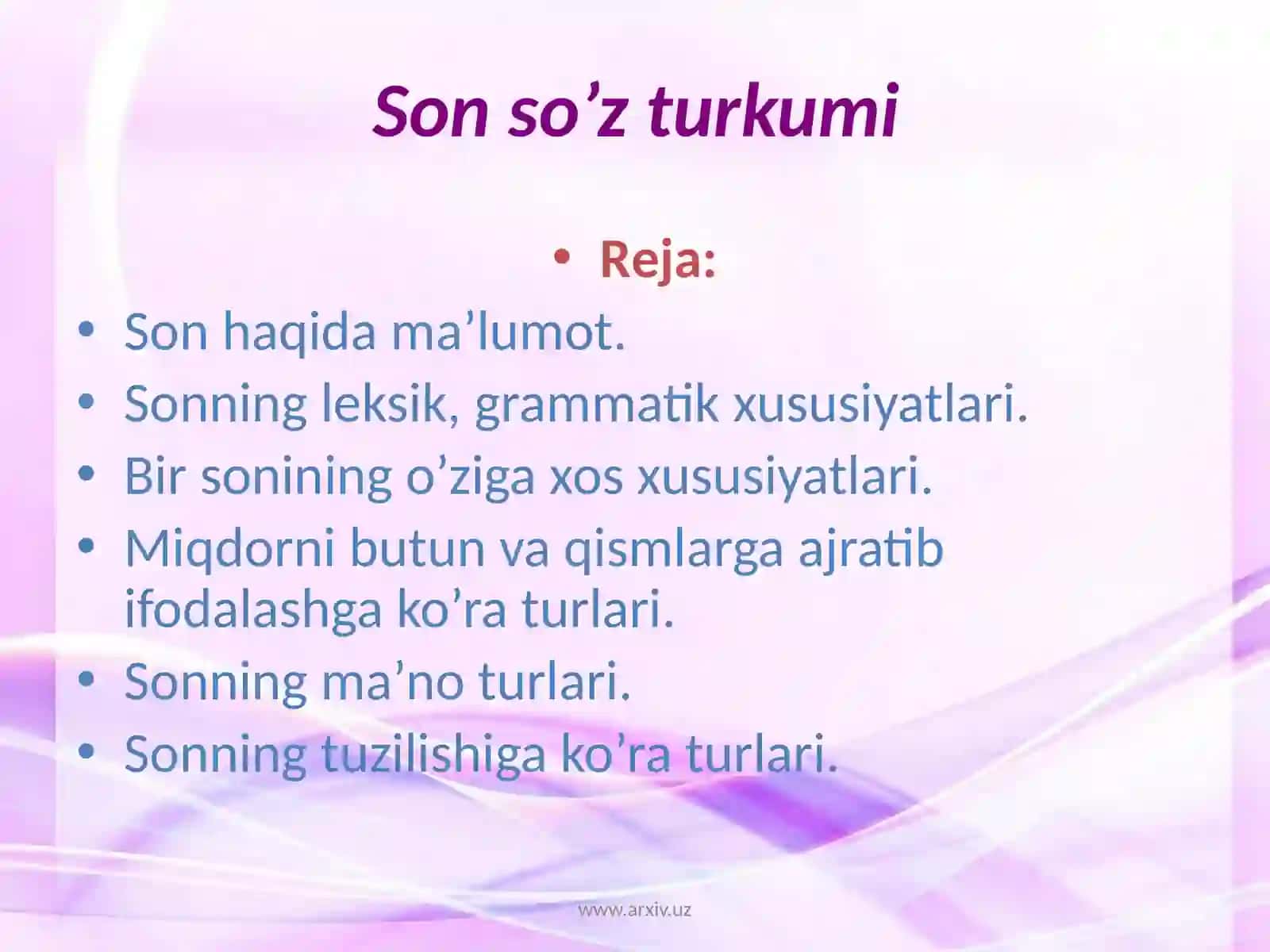 Son so’z turkumi 2