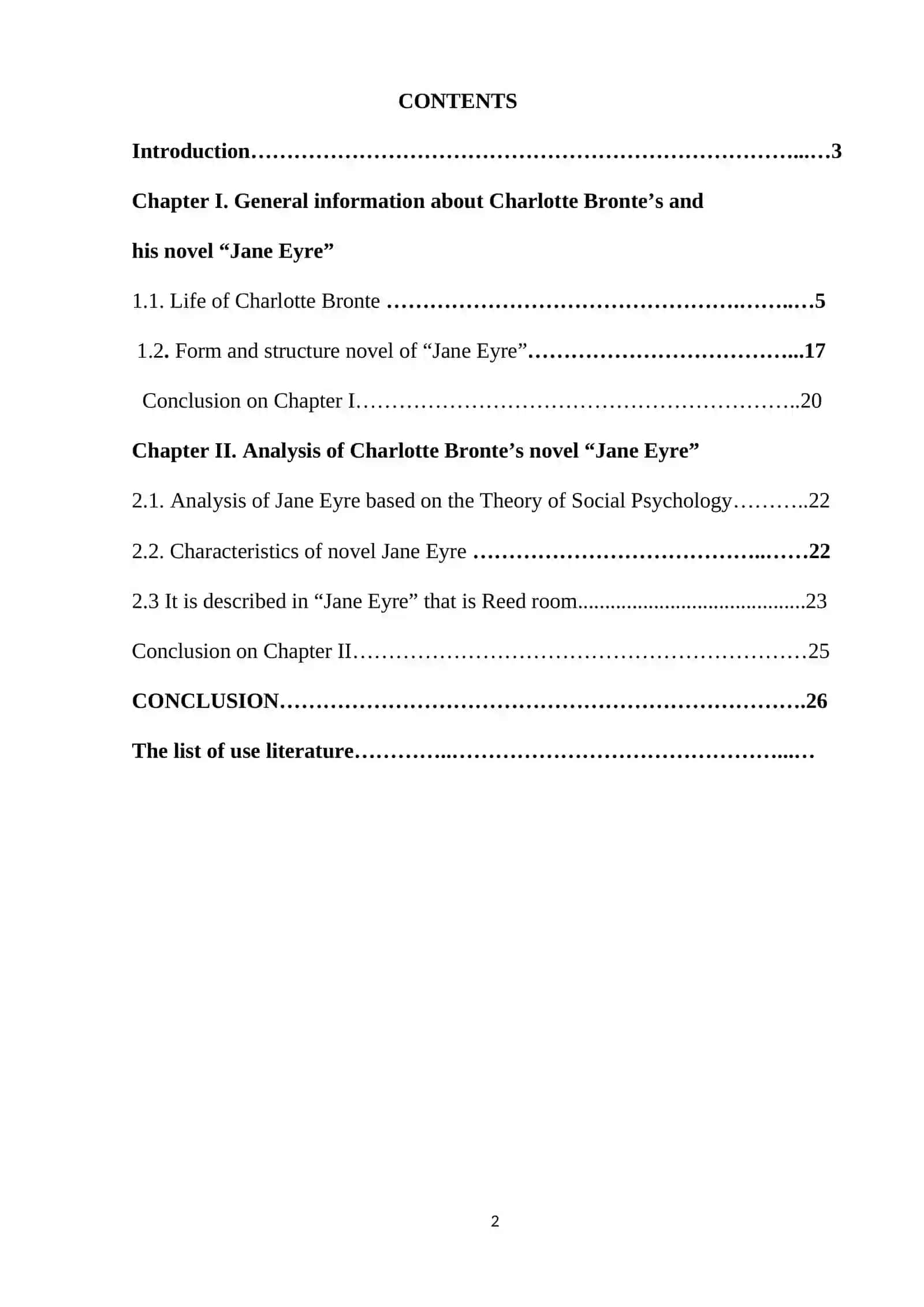 Analysis of Charlotte Bronte’s Novel “Jane Eyre” 2
