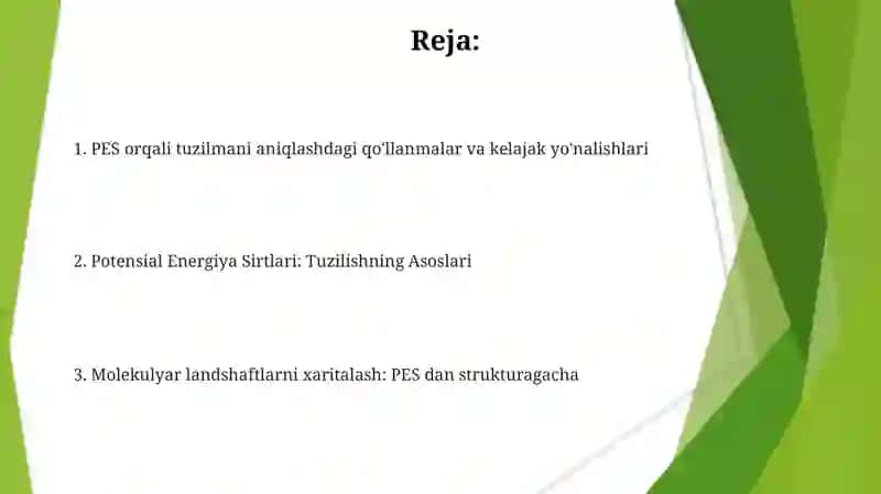 Kimyoviy potensial energi sirtlari (PES) 2