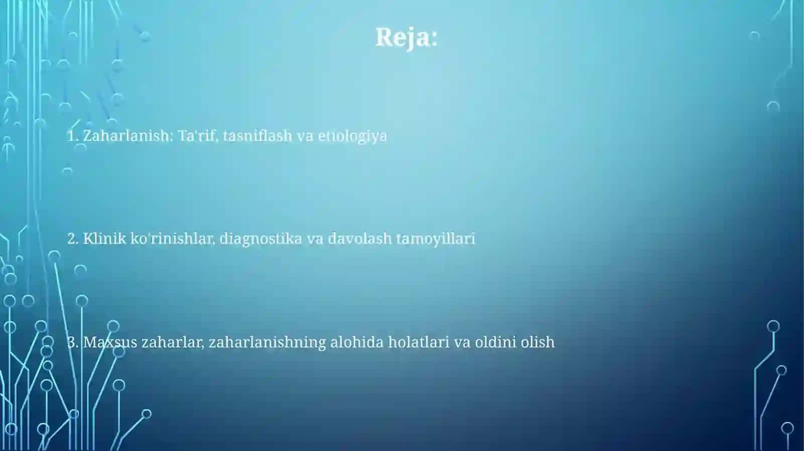 O'tkir va surunkali zaharlanishlar 2
