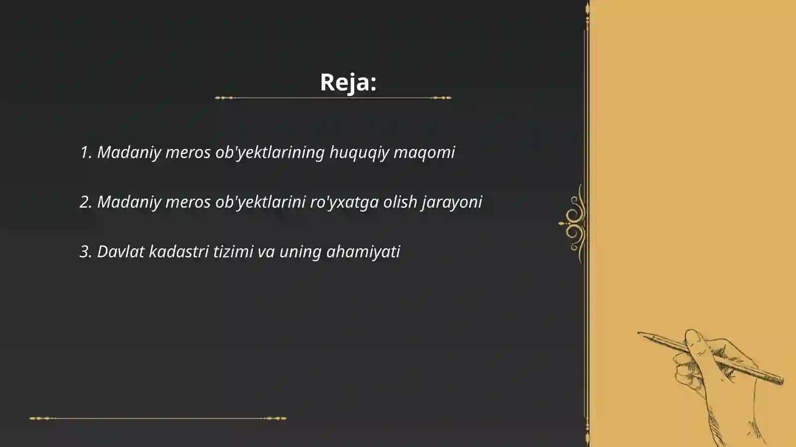 Madaniy meros obektlari davlat kadastiri 2