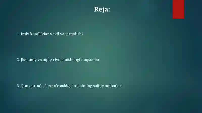 Qarindoshlik juvftlashning zararli oqibatlari 2