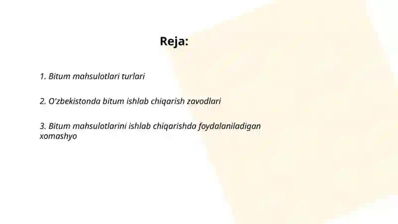 Bitum mahsulotlari ishlab chiqarish 2