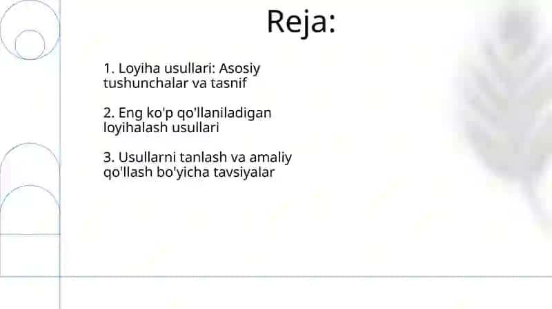 Loyihalash usullari 2