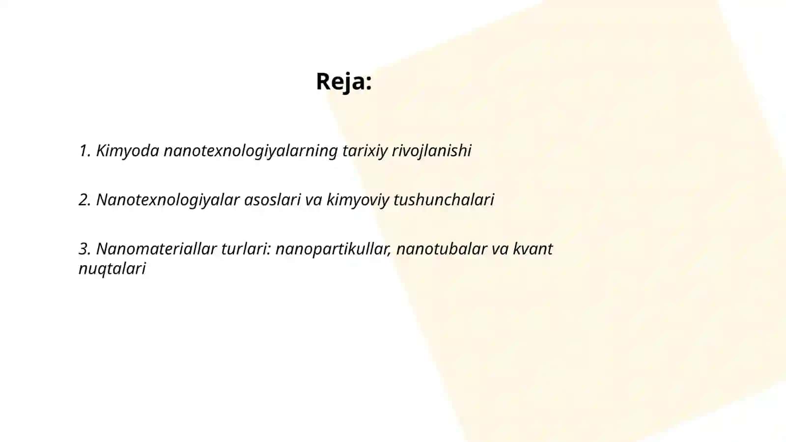 Kimyoda nanotexnologiyalarning rivojlanishi 2