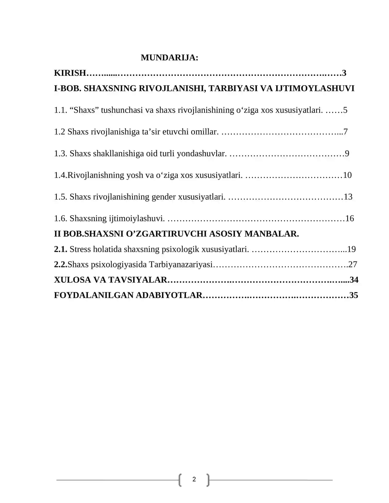Shaxs rivojlanishi haqida tushuncha 2