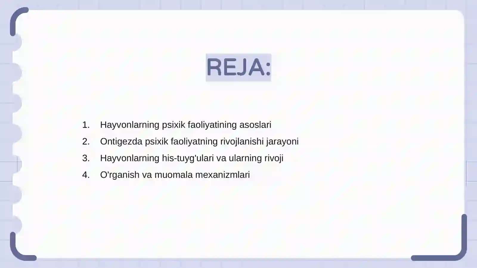 Hayvonlarning psixik faoliyatini ontigezda rivojlanishi 2