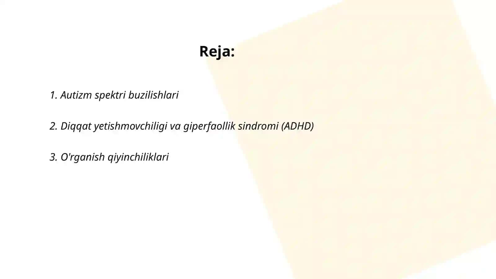 Autizm spektri buzilishlari 2