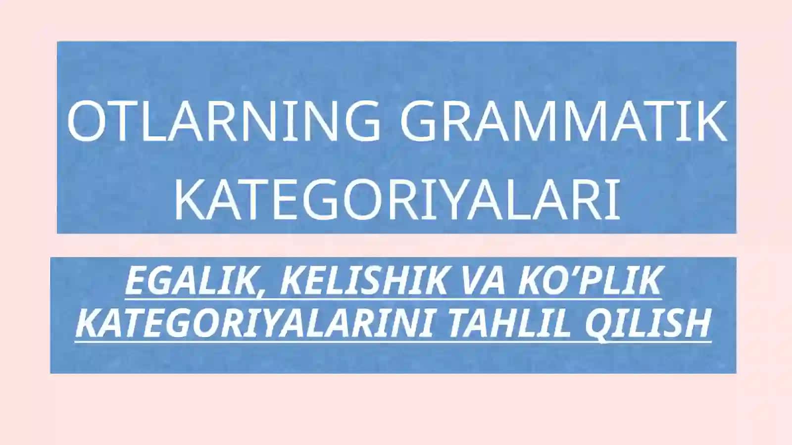 OTLARNING GRAMMATIKKATEGORIYALARI 2