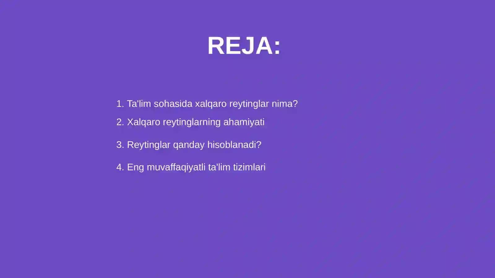 Xalqaro Reytinglar va Ular Ahamiyati 2