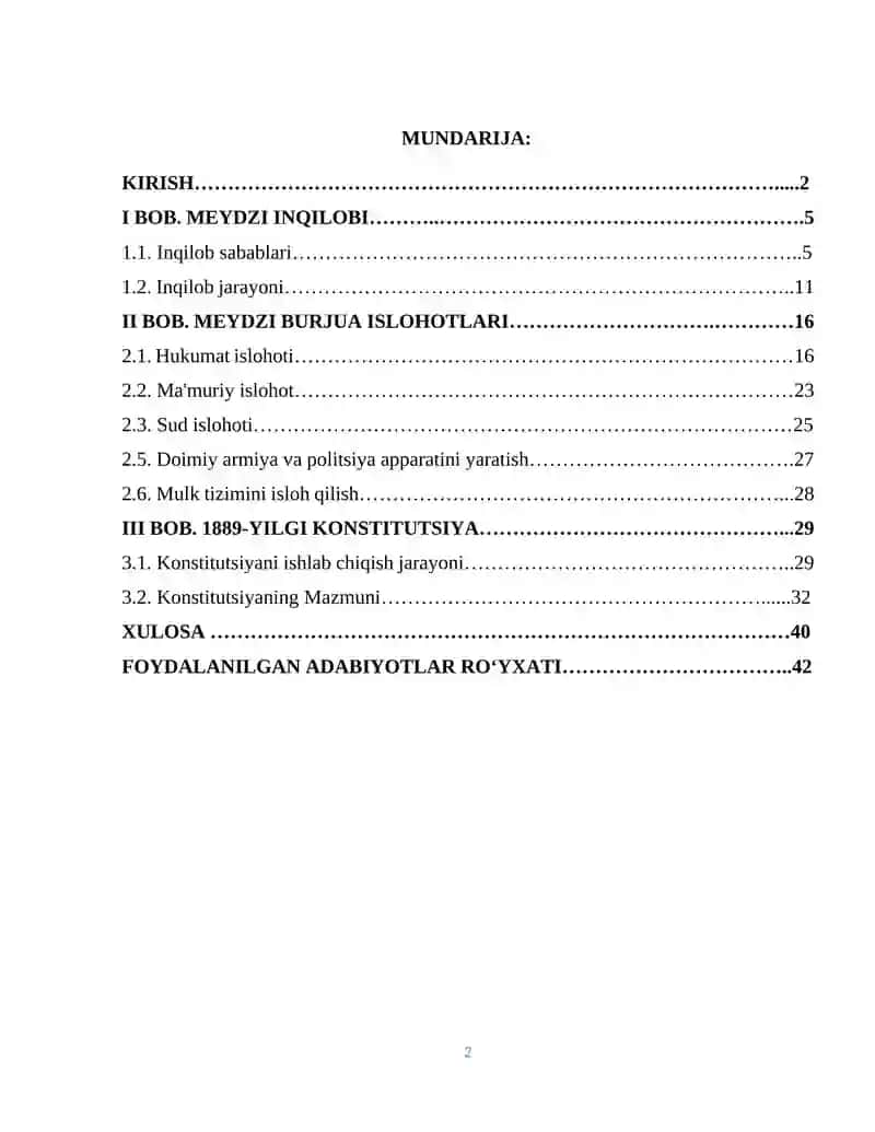 YAPONIYA MEYDZI TIKLANISH DAVRIDA. ISLOHOTLAR 2
