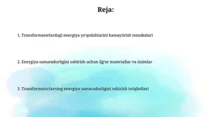 Transformatorlarda energiya samaradorligini oshirish texnologiyalari 2