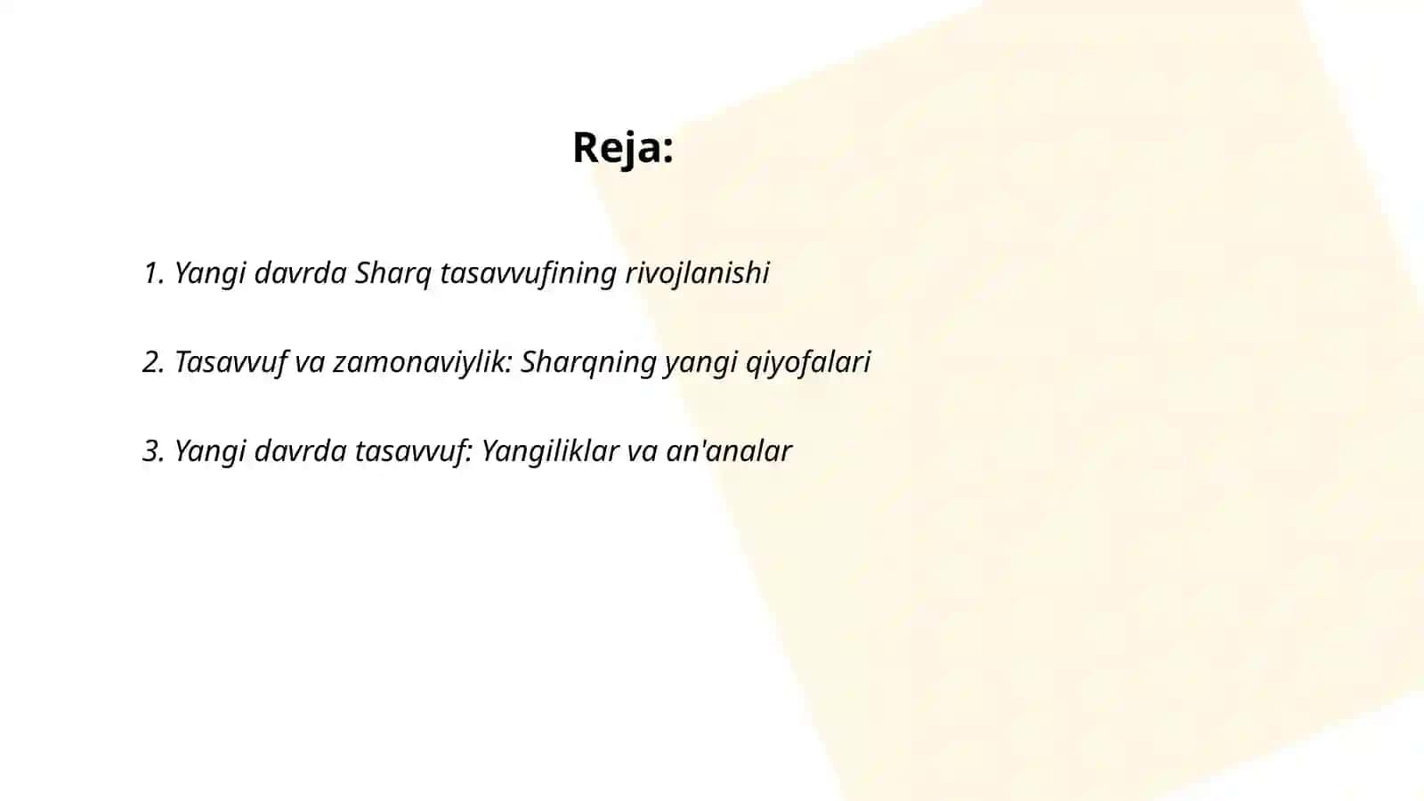 Yangi davr sharq tasavvufi 2