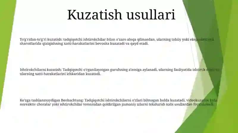 Shaxsni Tadqiq Etish Metodlari 2