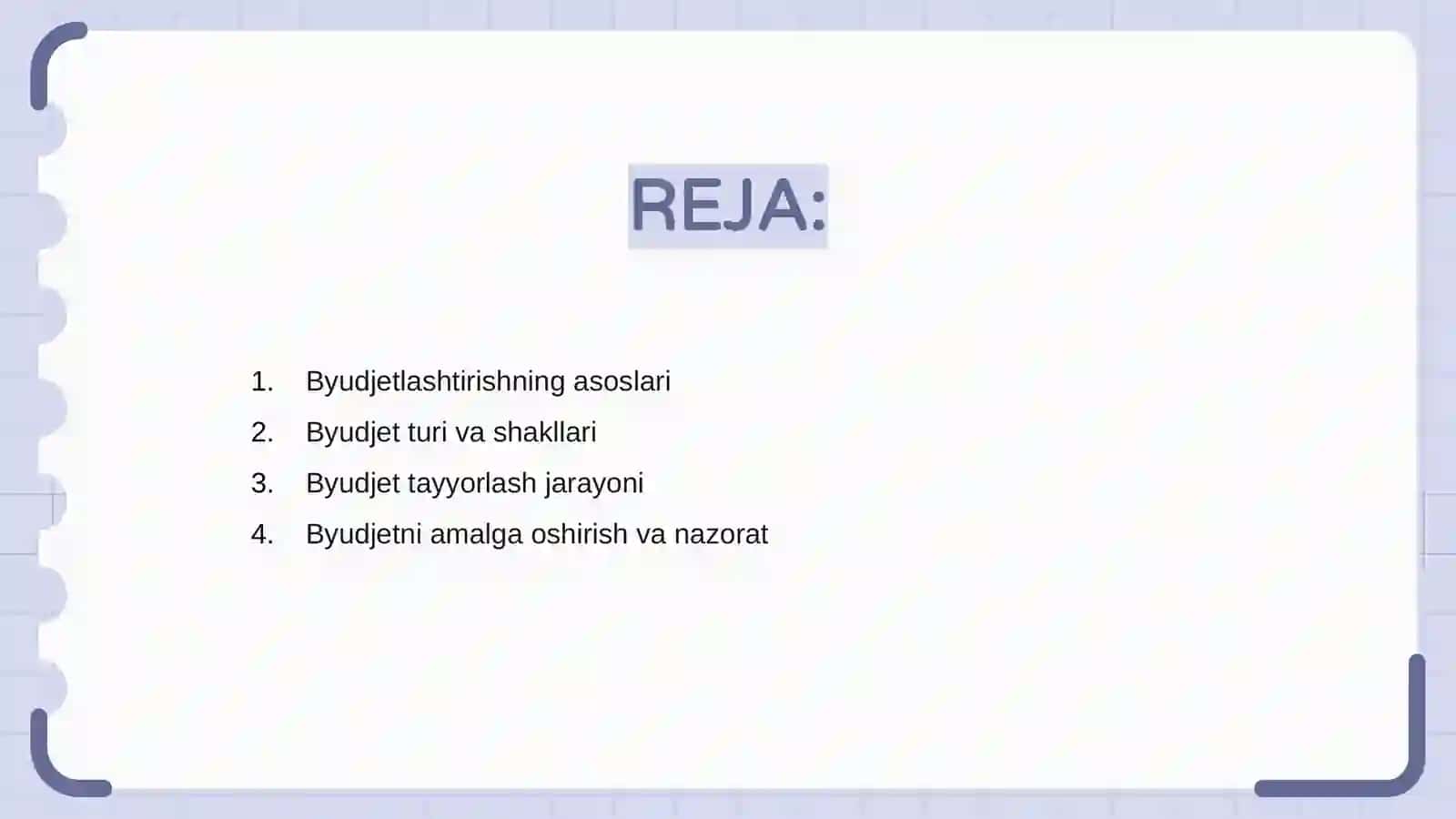 Byudjetlashtirish va Byudjetli boshqarish 2