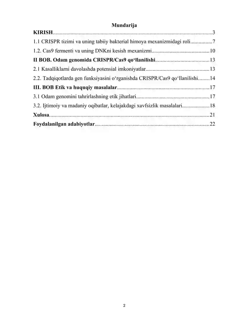 Odam genomlarni tahrirlashning CRISPR Cas9 usuli. 2