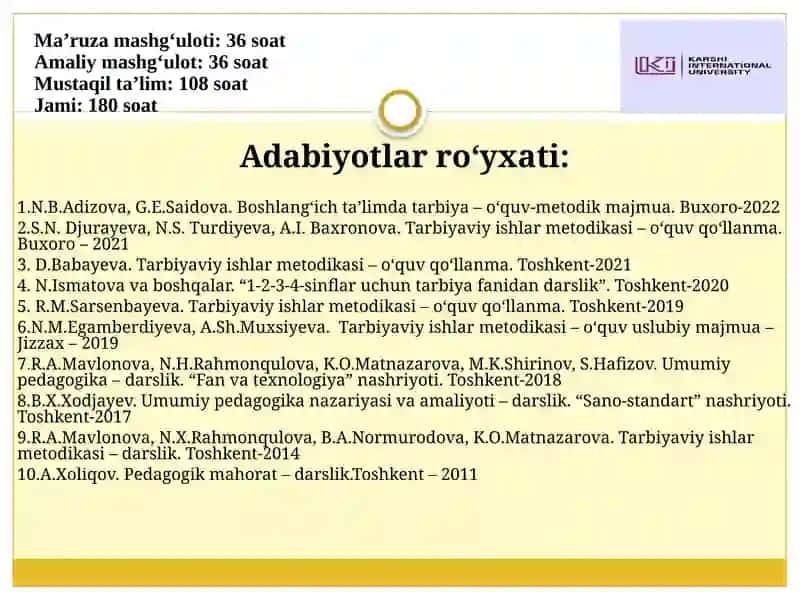 Sinfdan va maktabdan tashqaritarbiyaviy ishlar 2