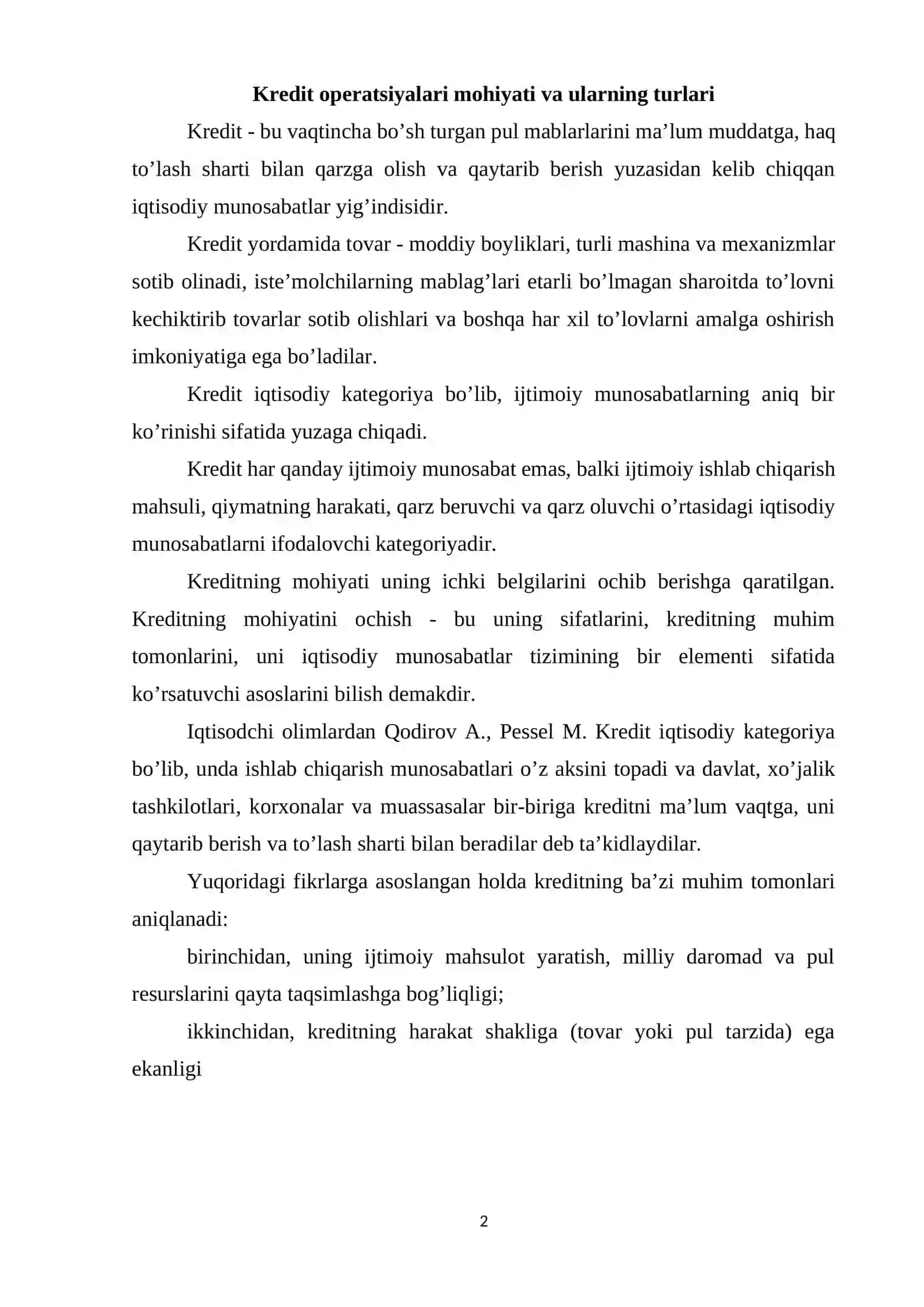 KREDIT OLISH TARTIBI 2