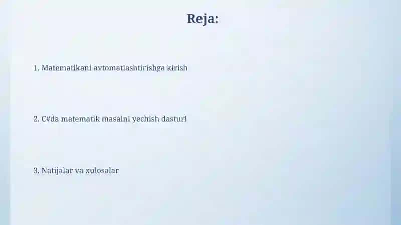 Matematikani avtomatlashtirish 2