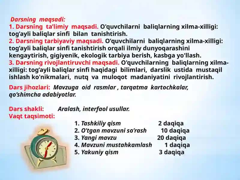 "Baliqlarning xilma-xilligi: tog’aylibaliqlar sinfi" 2