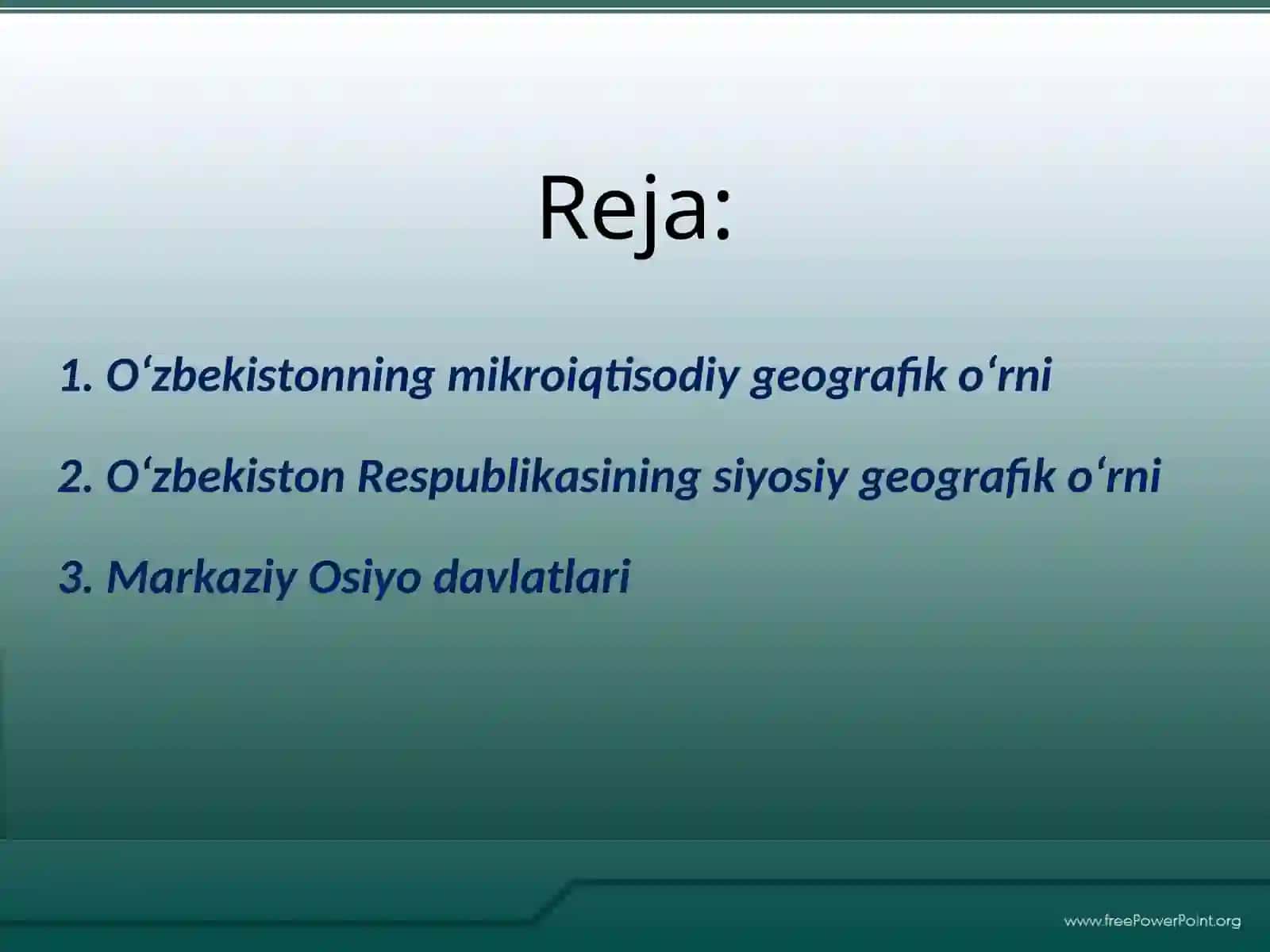 O‘zbekistonning geosiyosiy o‘rni va munosabatlari 2